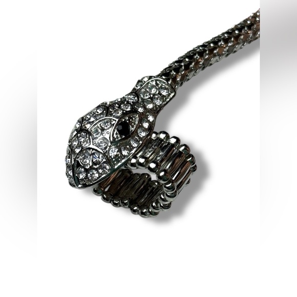 Silver Mesh Snake Bracelet Ring Hand Chain